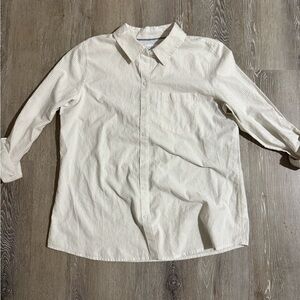 Croft & Barrow Beige Striped Shirt